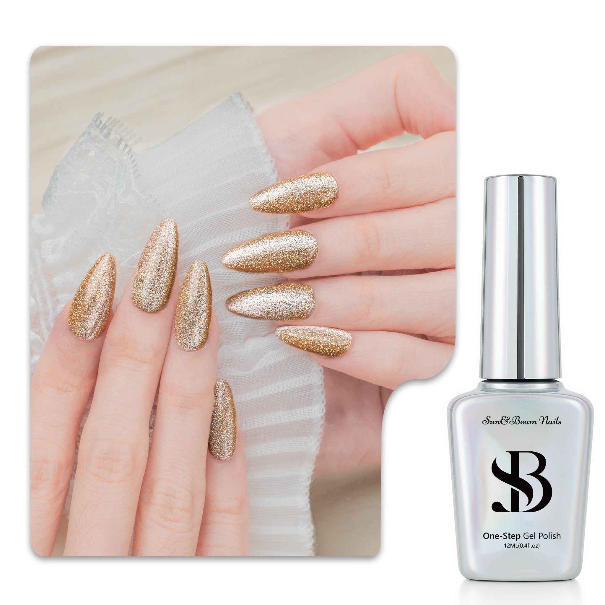 One-Step Gel Polish 3-in-1 Cat Eye 12ml｜No Base or Top Coat Needed｜UV Light Recommended｜Easy Removal (#719 Honey Gold)