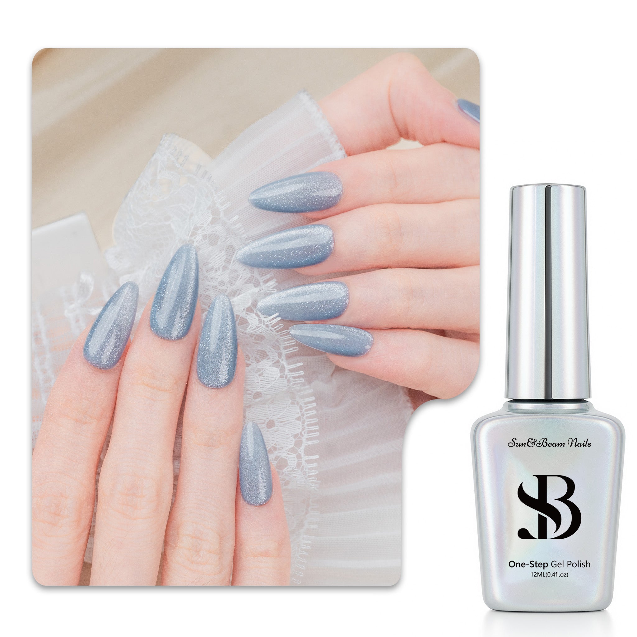 One-Step Gel Polish 3-in-1 Cat Eye 12ml｜No Base or Top Coat Needed｜UV Light Recommended｜Easy Removal (#529 Cloudy Sky)
