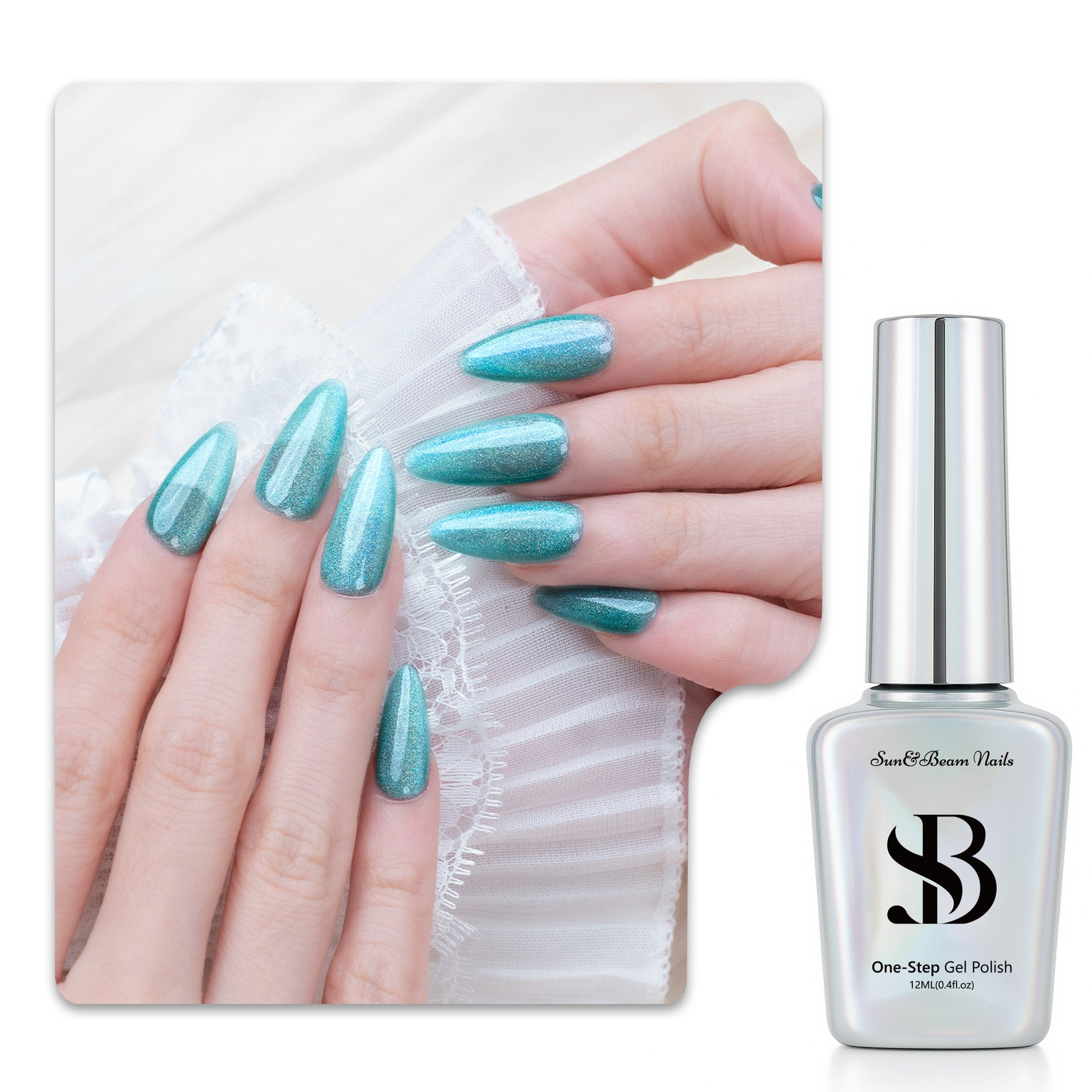 One-Step Gel Polish 3-in-1 Cat Eye 12ml｜No Base or Top Coat Needed｜UV Light Recommended｜Easy Removal (#728 Ice Dream)