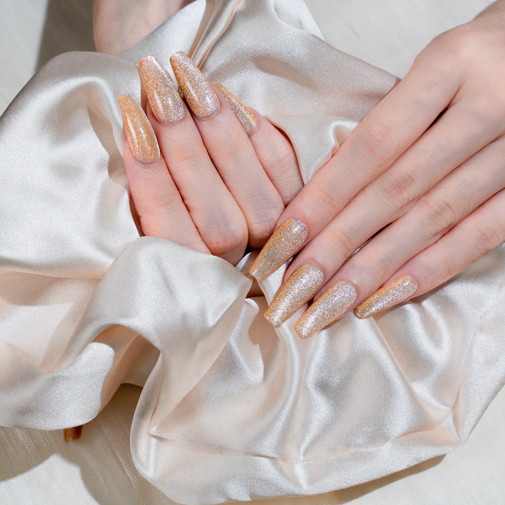 Handmade Medium Coffin Ballerina Press-On Nails - Yellow Magnet Solid Color 10 Pcs #267