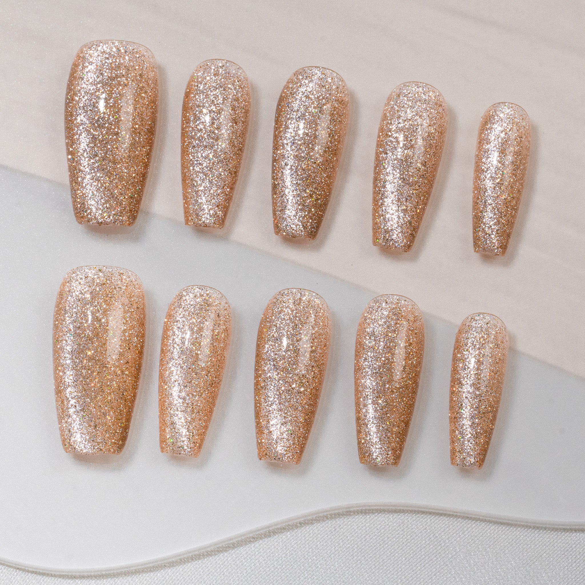 Handmade Medium Coffin Ballerina Press-On Nails - Yellow Magnet Solid Color 10 Pcs #267