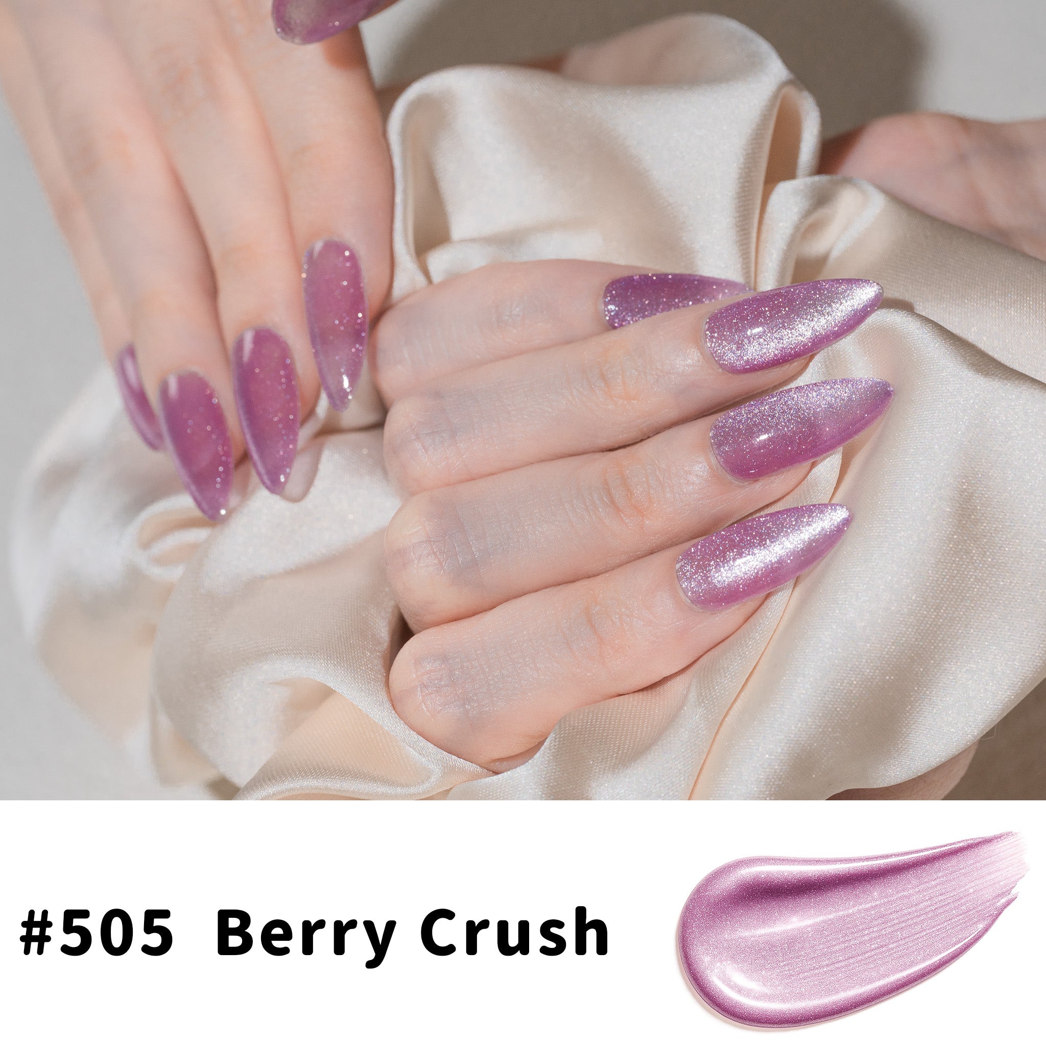 One-Step Gel Polish 3-in-1 Cat Eye 12ml｜No Base or Top Coat Needed｜UV Light Recommended｜Easy Removal (#505 Berry Crush)