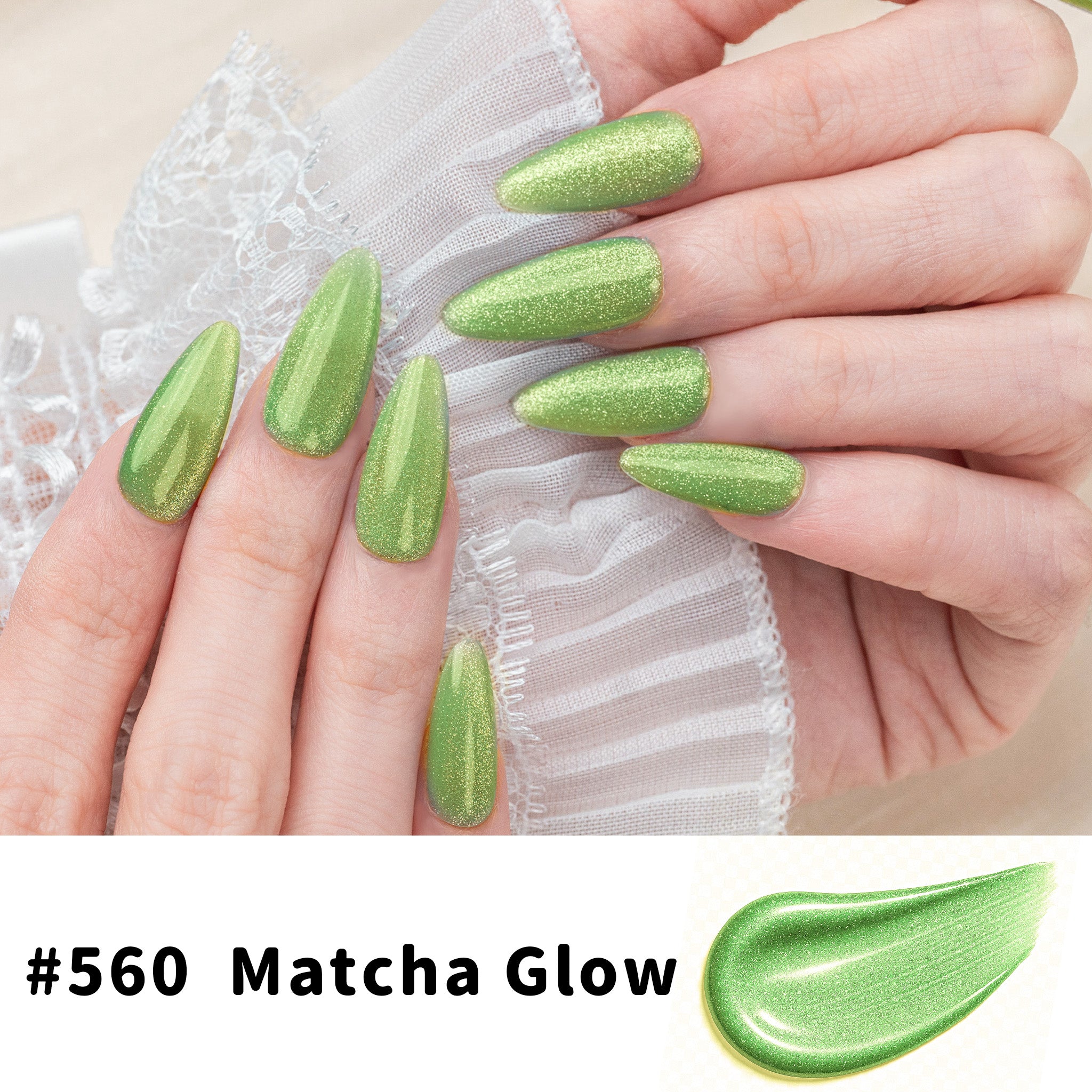 One-Step Gel Polish 3-in-1 Cat Eye 12ml｜No Base or Top Coat Needed｜UV Light Recommended｜Easy Removal (#560 Matcha Glow)