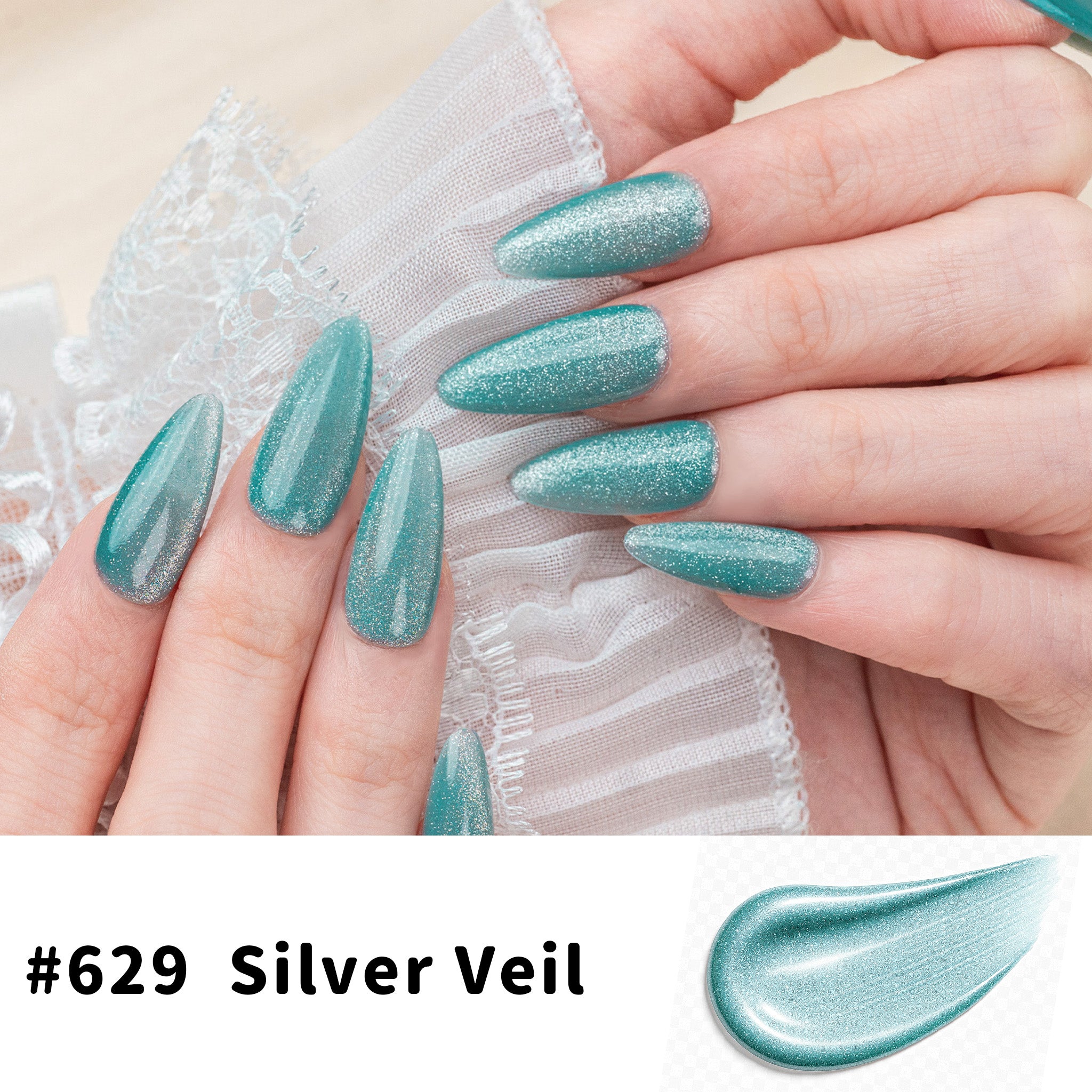 One-Step Gel Polish 3-in-1 Cat Eye 12ml｜No Base or Top Coat Needed｜UV Light Recommended｜Easy Removal (#629 Silver Veil)