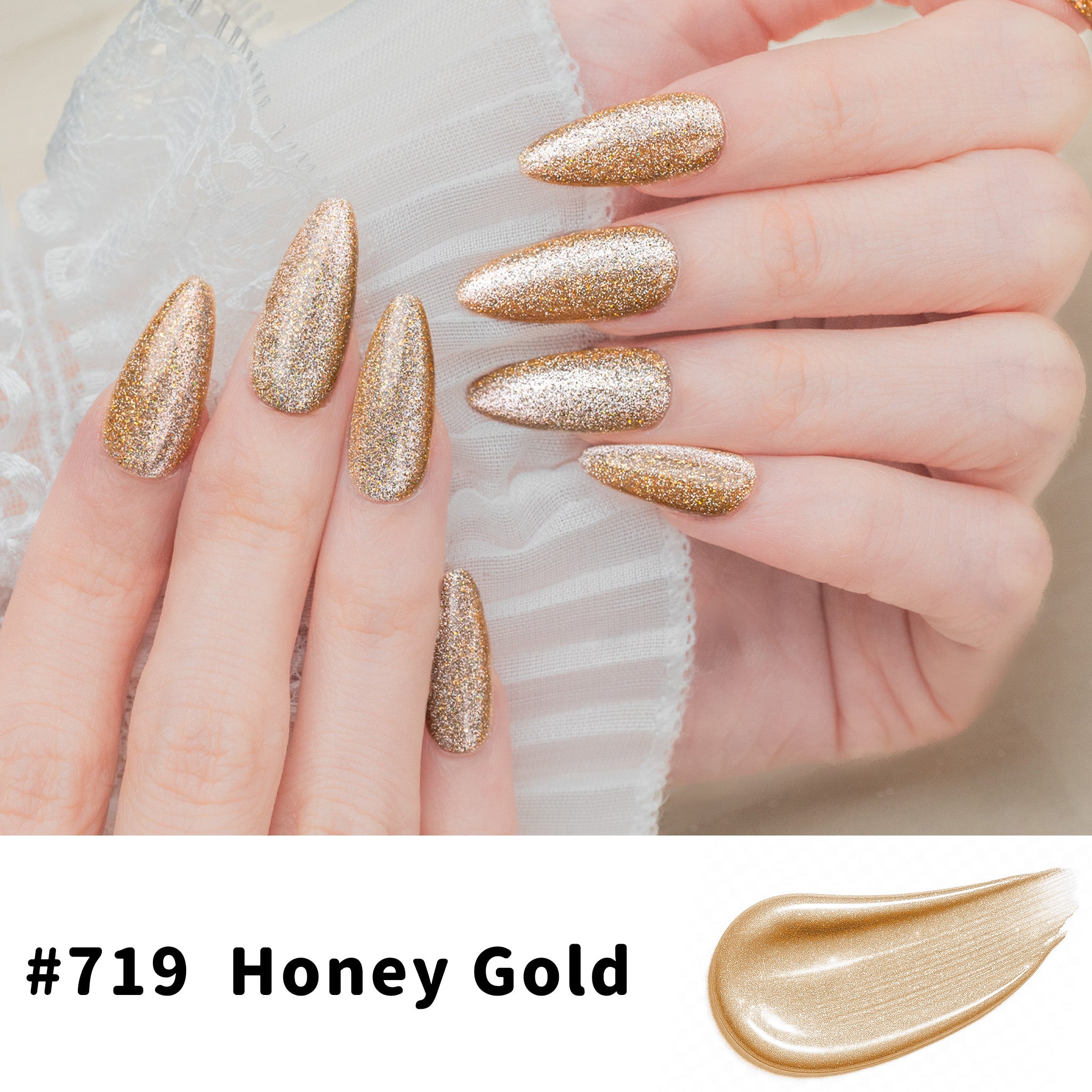 One-Step Gel Polish 3-in-1 Cat Eye 12ml｜No Base or Top Coat Needed｜UV Light Recommended｜Easy Removal (#719 Honey Gold)