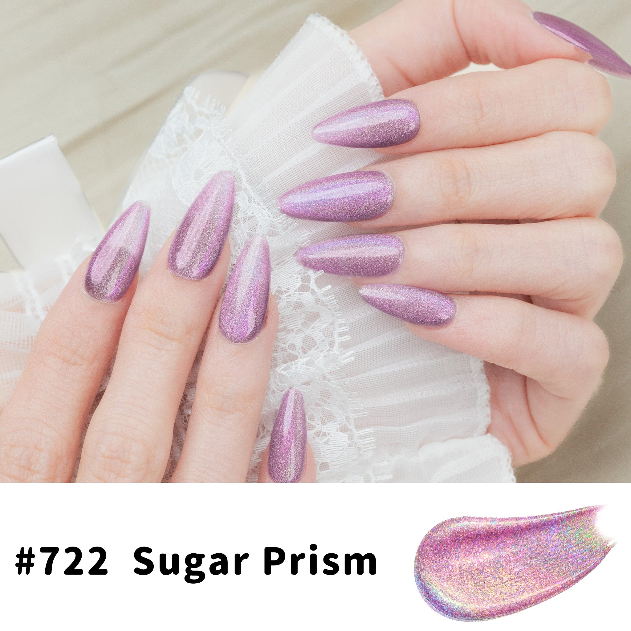 One-Step Gel Polish 3-in-1 Cat Eye 12ml｜No Base or Top Coat Needed｜UV Light Recommended｜Easy Removal (#722 Sugar Prism)