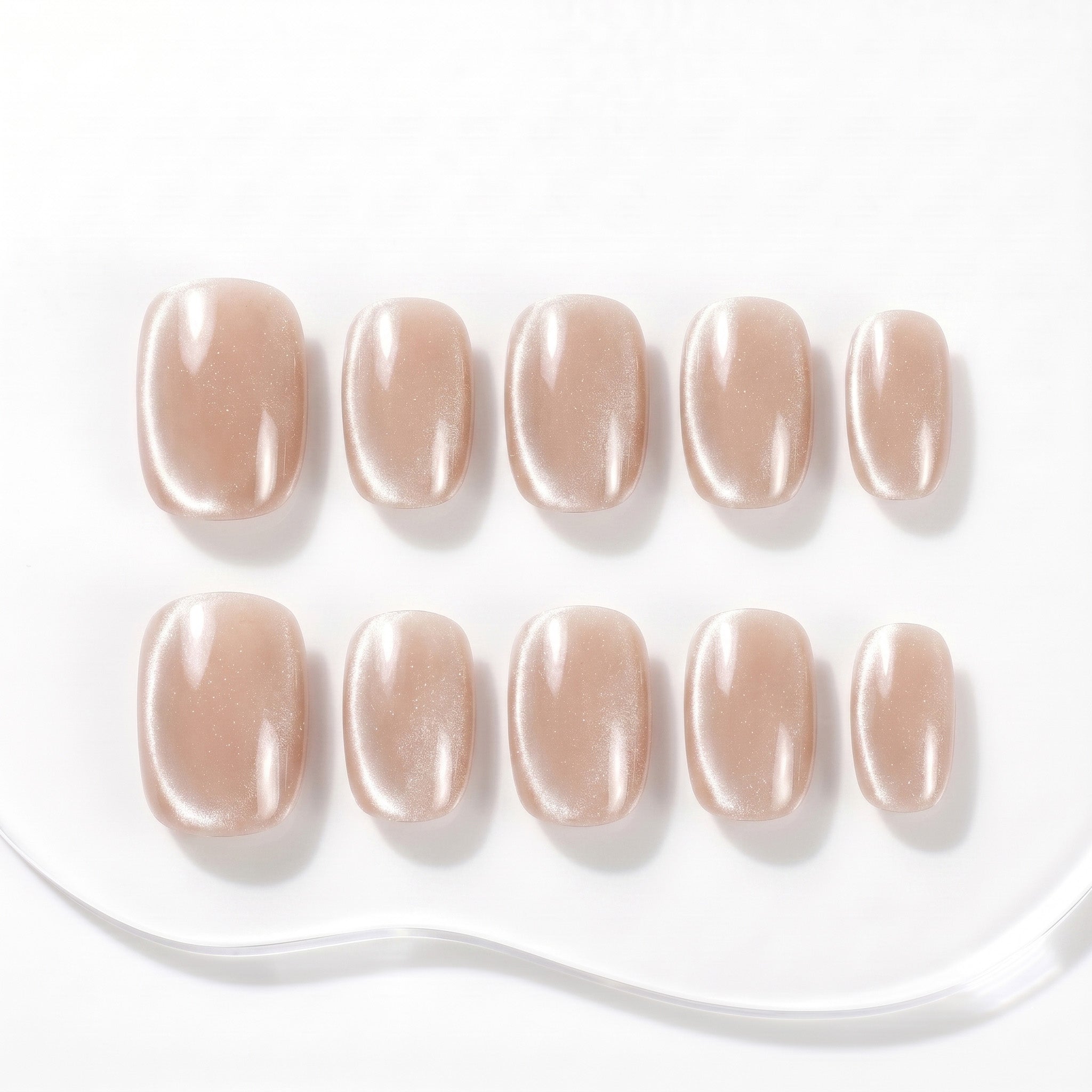 Faux ongles faits main champagne doré #095