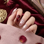 Handmade Romantic Heart Press-On Nails #317
