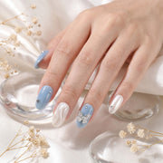 Handmade Blue Butterfly Press-On Nails #320