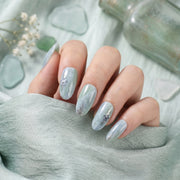 Handmade Mint Marble Press-On Nails #323