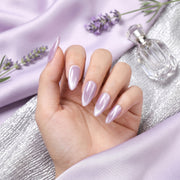 Faux ongles faits main lavande à reflets subtils #120