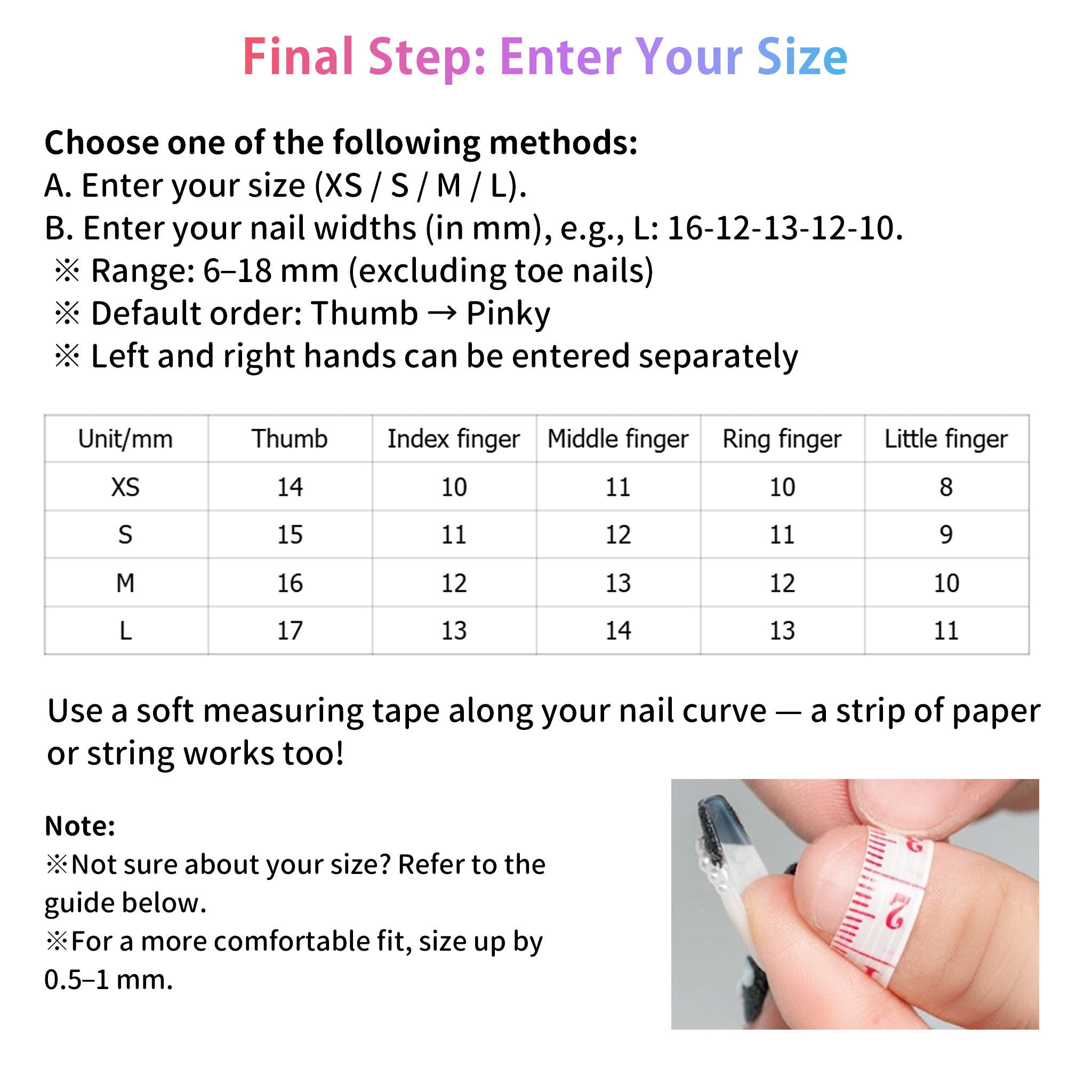 Sun&Beam Nails Hand-Drawn Custom Text Press-On Nails – Handmade Fake Nails – Choose Color, Shape, Size & Message 10 Pcs #C02