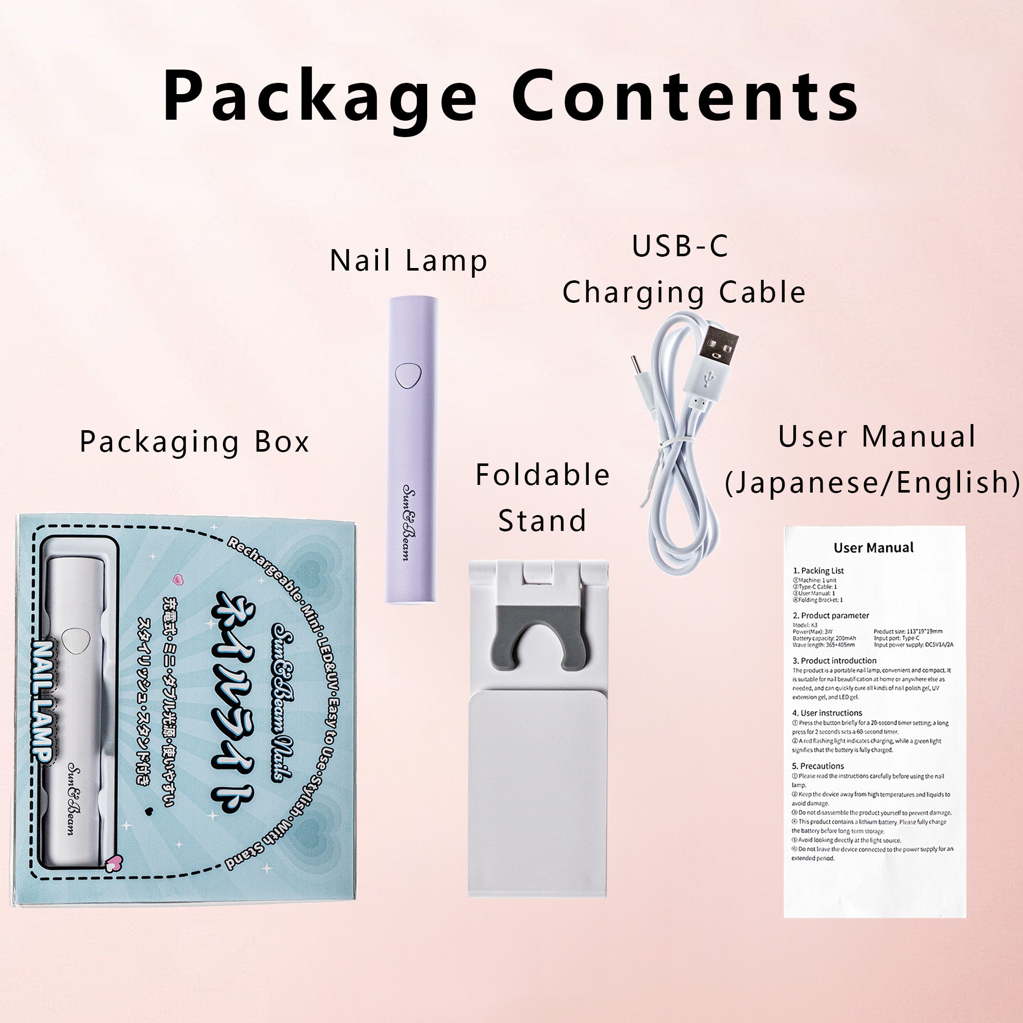 LED UV Nail Lamps Dryer Curing Light for Gel Polish Resin Portable Rechargeable Auto Timer Quick Mini