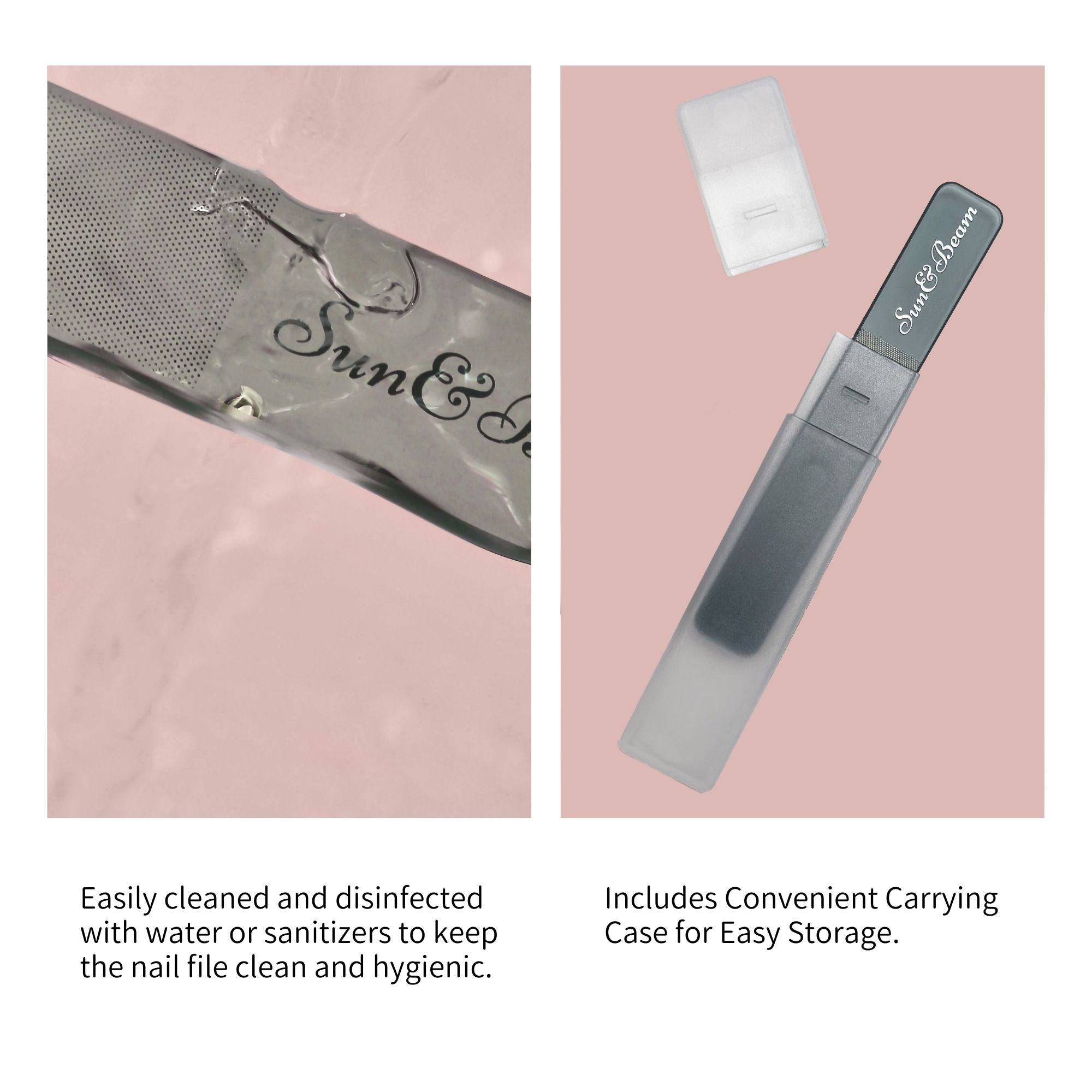 Glass Nail File Nano Nail Buffers Crystal Shine Polisher Professional Manicure Tools Kit with Box 2Pcs Set