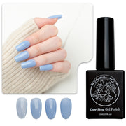 One-Step Gel Polish 3-in-1 | No Base or Top Coat Needed No Sanding UV/LED Compatible Easy Removal 15ml (#46 Sheer Twilight Blue)