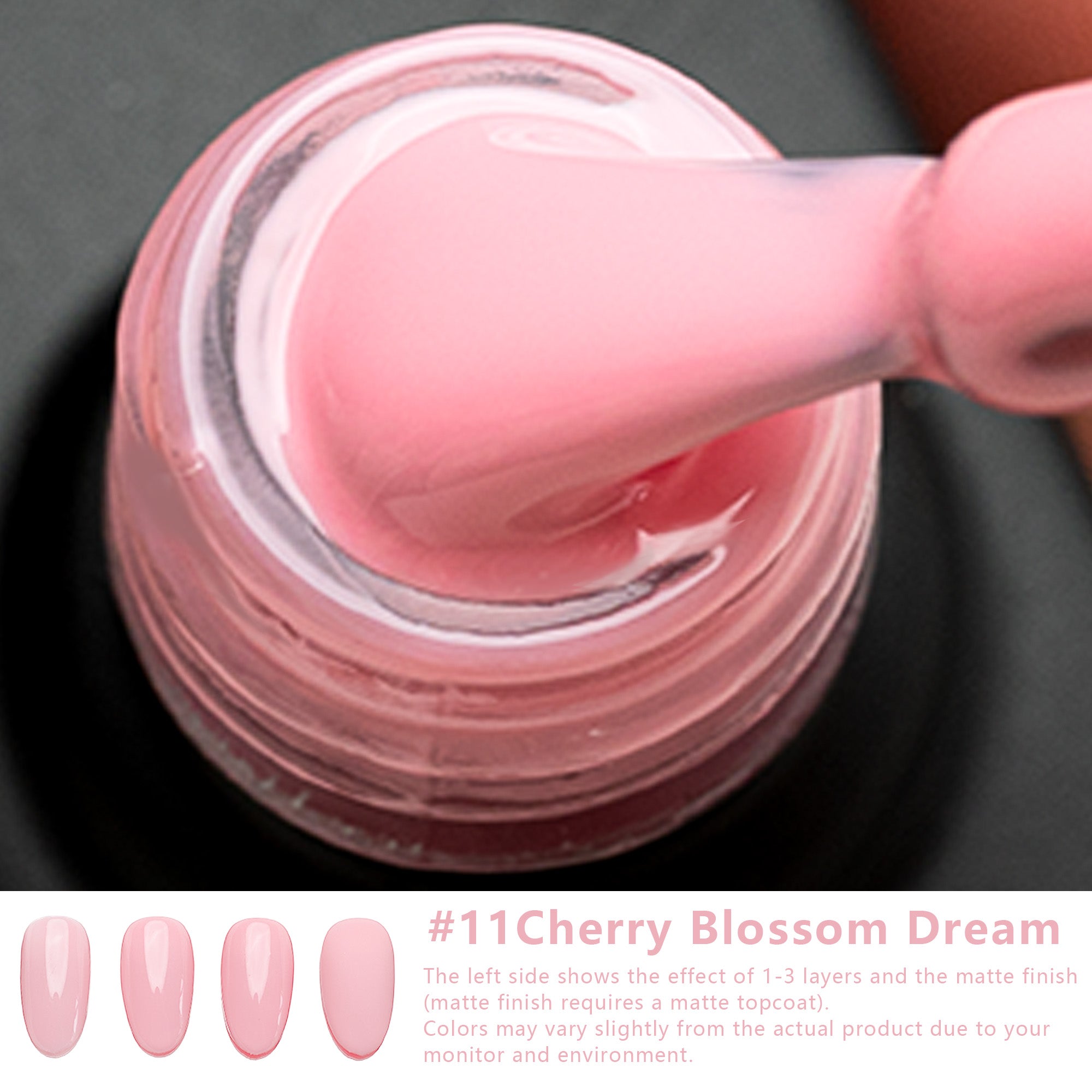 One-Step Gel Polish 3-in-1 | No Base or Top Coat Needed No Sanding UV/LED Compatible Easy Removal 15ml (#11 Cherry Blossom Dream)