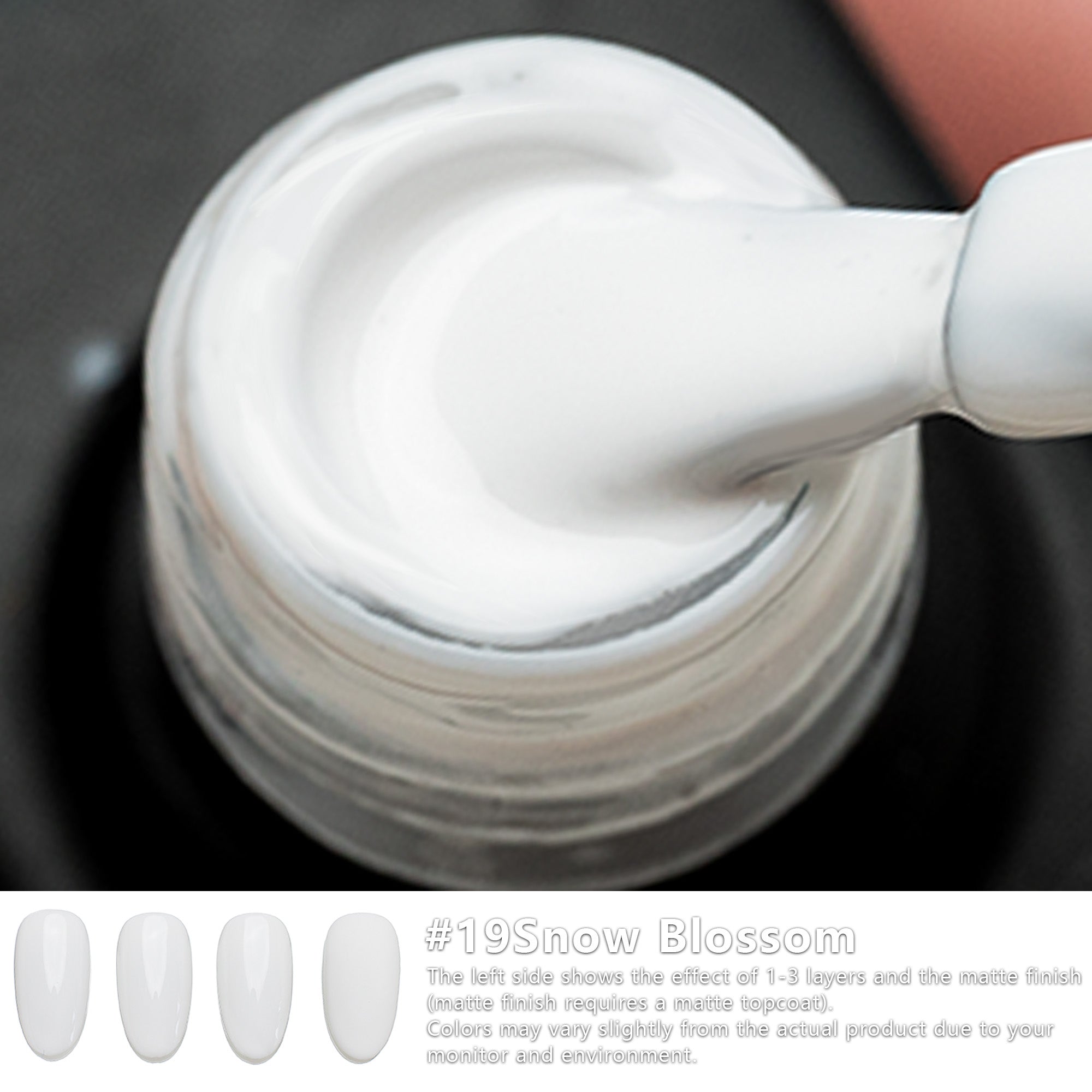 One-Step Gel Polish 3-in-1 | No Base or Top Coat Needed No Sanding UV/LED Compatible Easy Removal 15ml (#19 Snow Blossom)