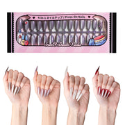 Standard Press-On Nails 120 Pcs, 4-in-1 Mix & Match Fake Nails, Reusable & Easy to Apply, DIY Nail Art #300