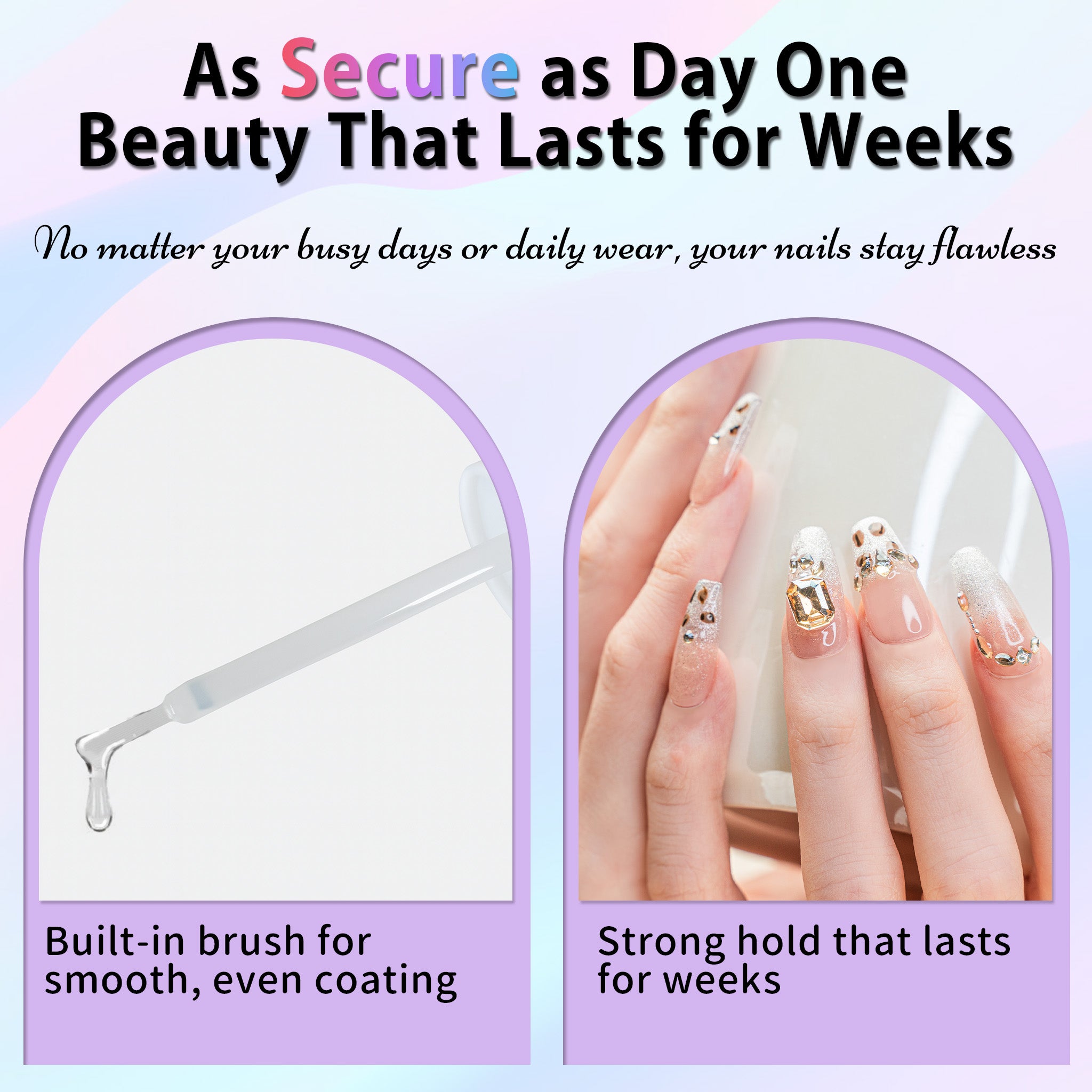 Nail Glue 15mL with Brush – Fast Drying, Ultra Strong, Waterproof, Gentle on Nails – For Press-On Nails & Nail Tips – Long-Lasting & Easy for Beginners