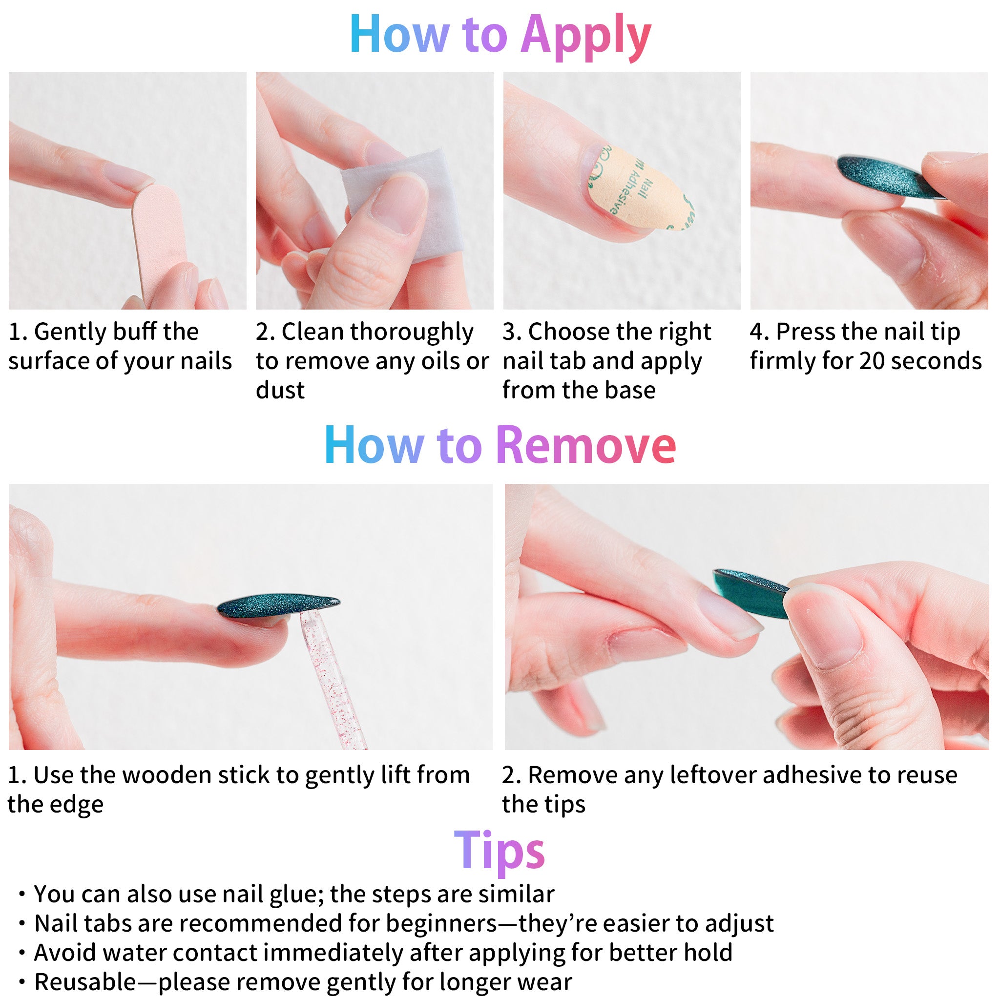 Handmade Short Round Press-On Nails - Blue Magnet Solid Color Minimalist 10 Pcs #249