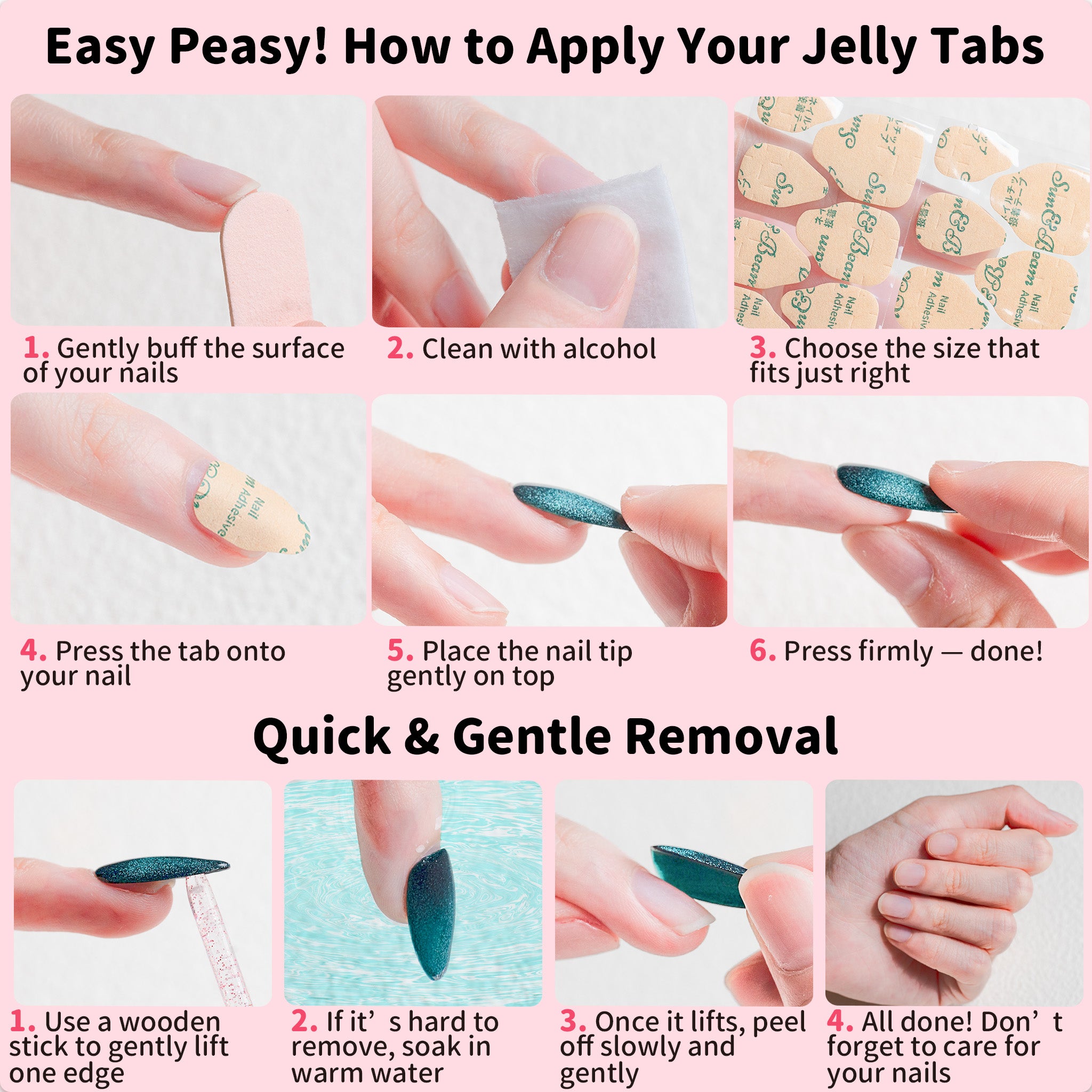 Jelly Nail Tabs – Ultra-Thin, Strong Hold, Easy to Use (600pcs)