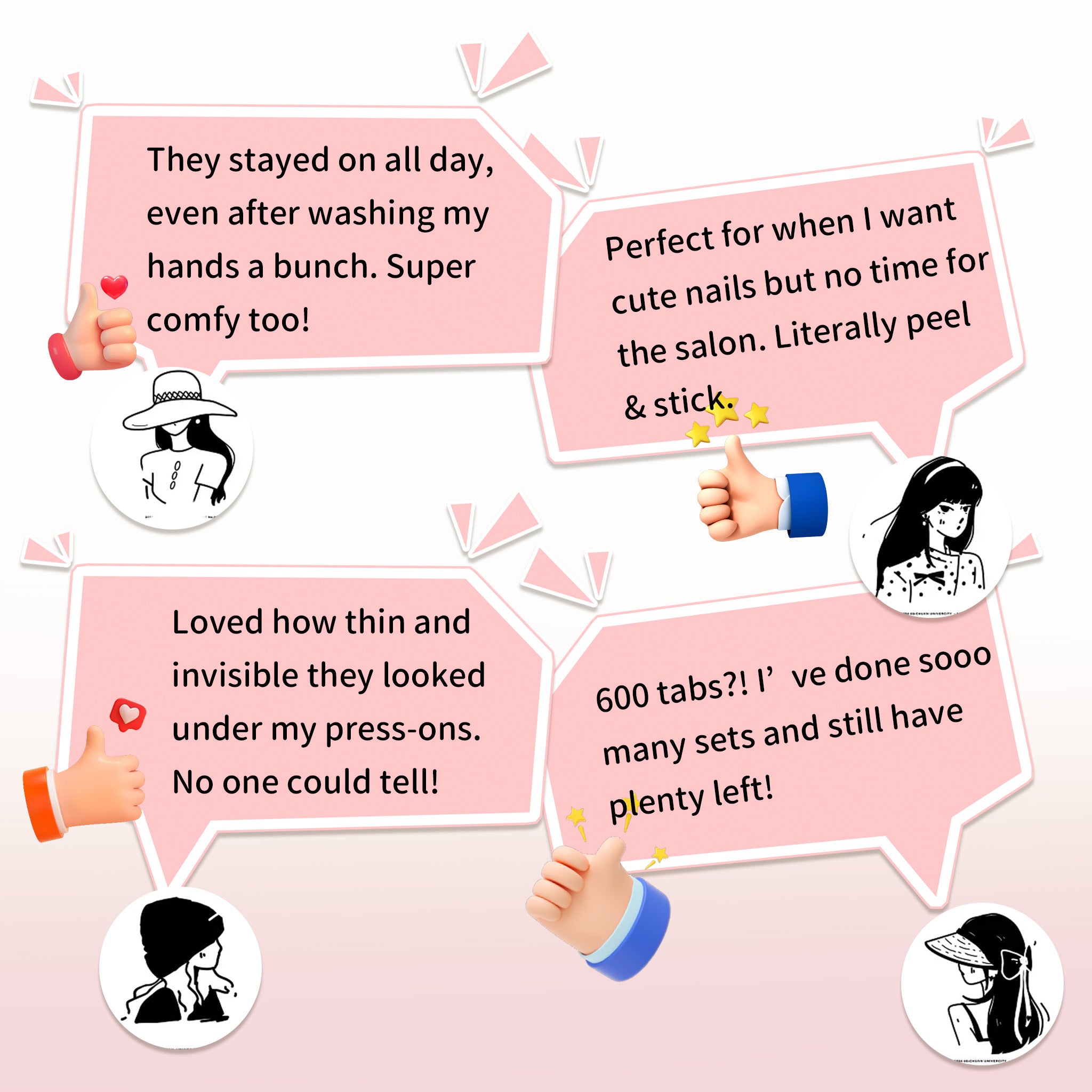 Jelly Nail Tabs – Ultra-Thin, Strong Hold, Easy to Use (600pcs)