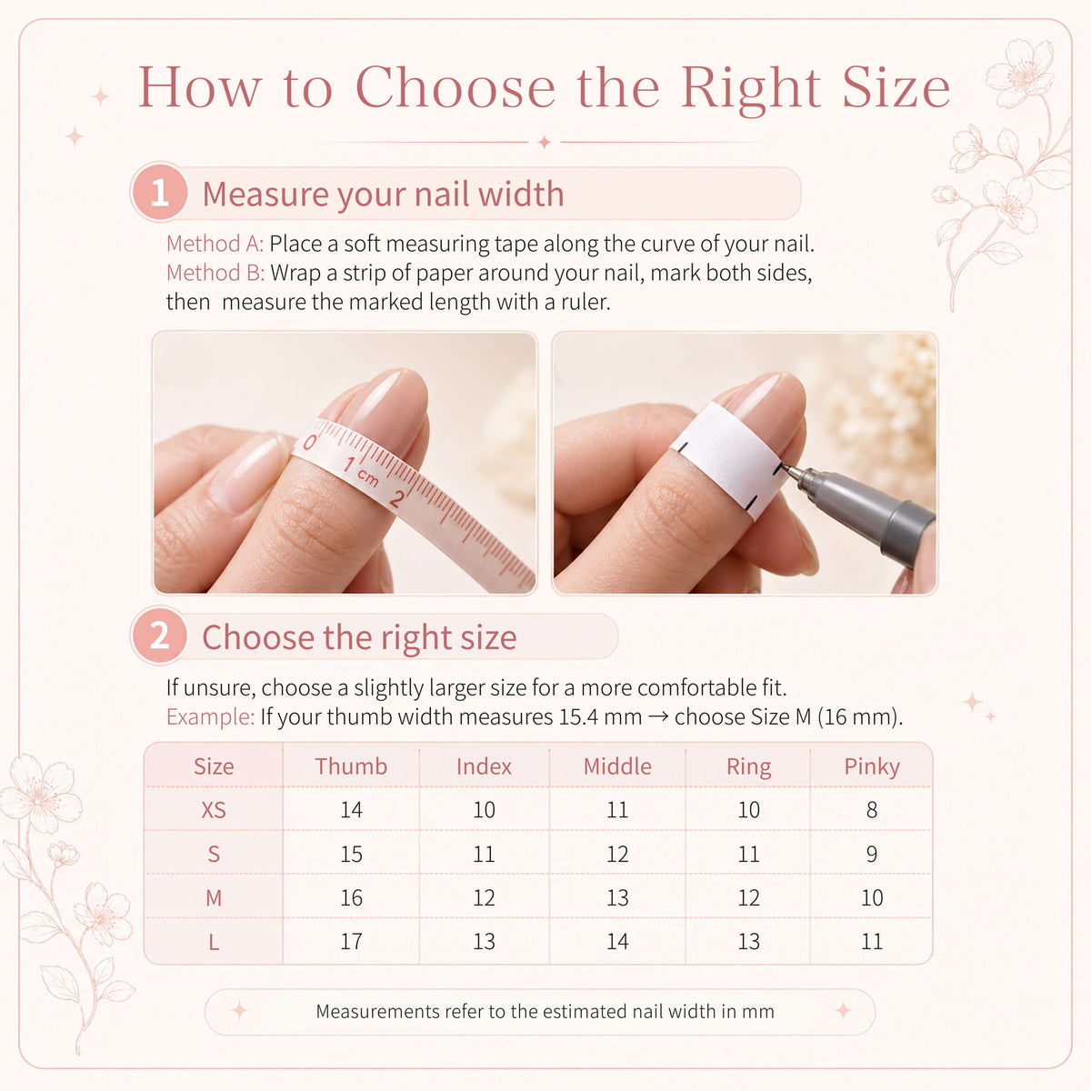 #338 Black Floral & Bird Handmade Press-On Nails - PT03