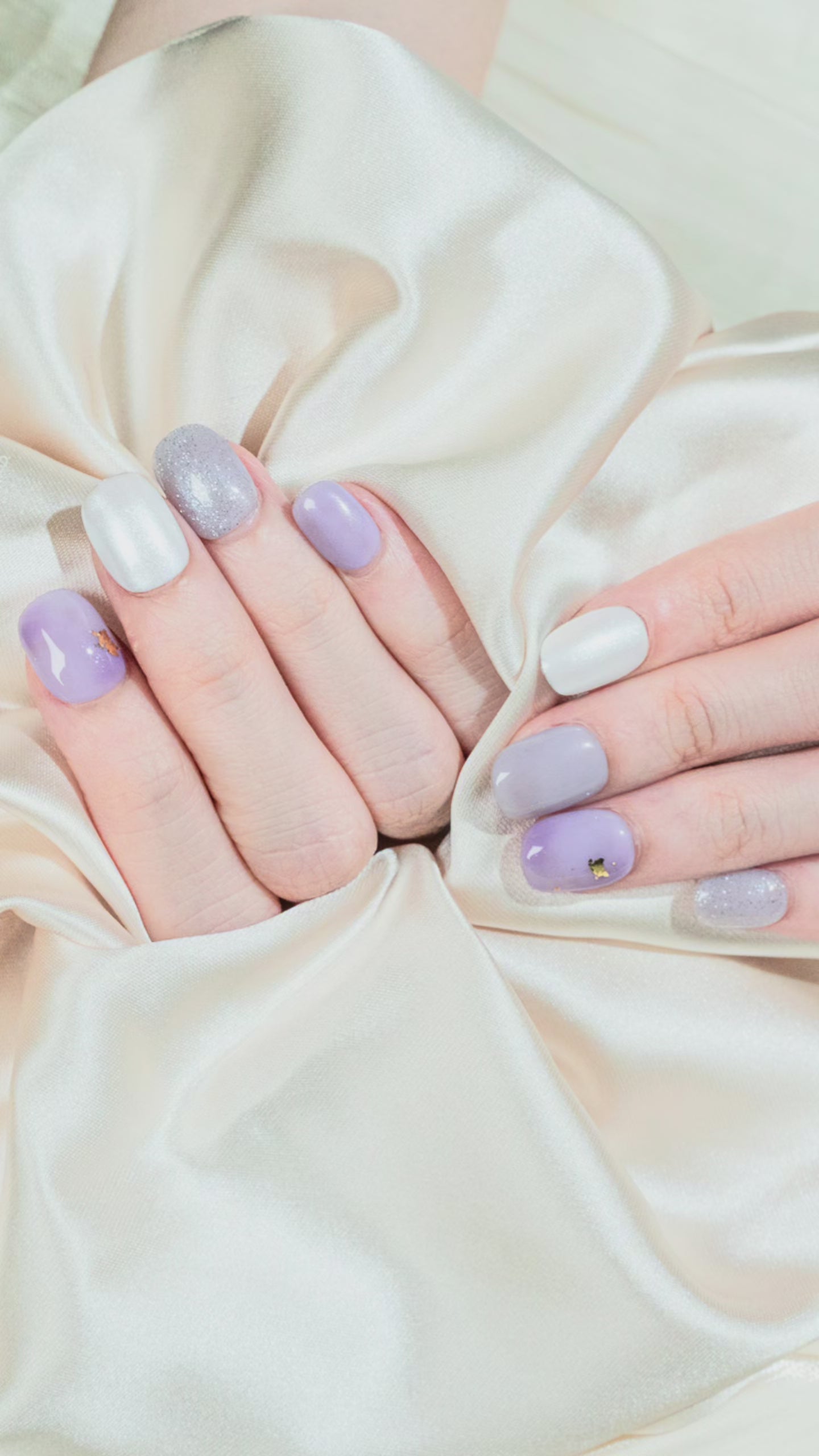 동영상 로드: Handmade Short Squoval Round Press-On Nails - Purple Magnet Trendy Minimalist 10 Pcs #257