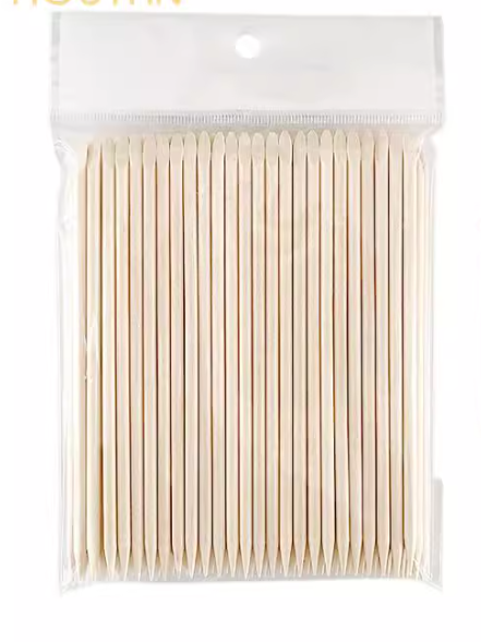 Orange Wood Sticks – Cuticle Pusher for Nail Care Manicure Pedicure Tools, Gel Polish Removal & Cleaning 100 Pcs